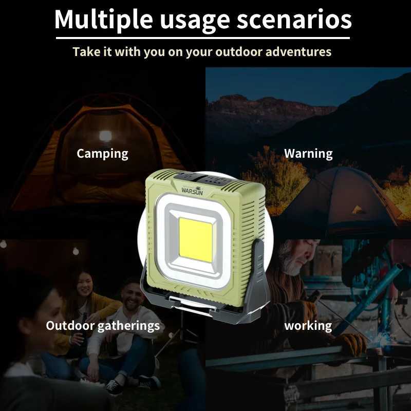 WARSUN G600 1000lm Rechargeable COB LED Work Light Portable Camping Lantern with Emergency Red Warning Light M251115