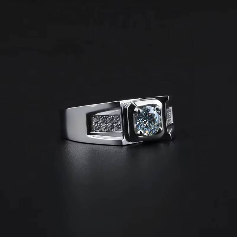 Ashabell Gemstones Rings Design Men 925 Sterling Silver 1CT Moissanite Promise Silver Wholesale Classic Square Engagement Ring