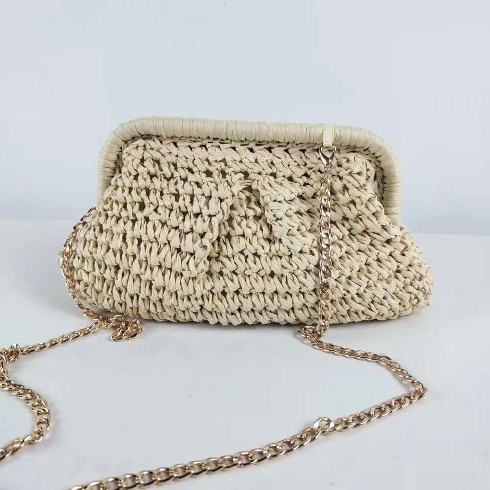 Handmade Beach Bag Weaving Dumpling Small 2024 New Ethnic Style Daily Matching Handbag Holiday Single Shoulder Straw Woven Bun Niche Kq2