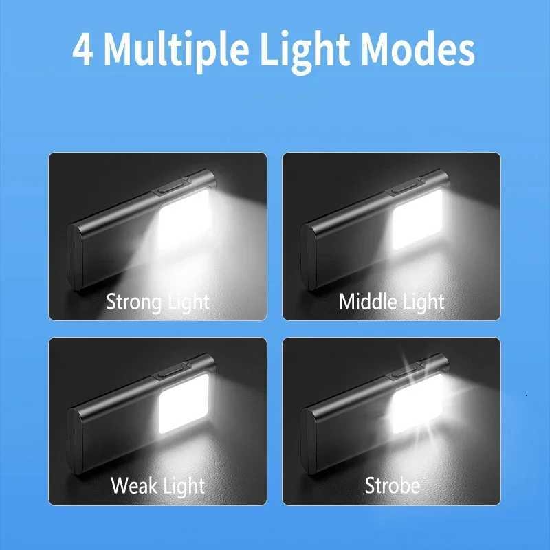 Multifunctional Flashlight COB Floodlight Type-c Rechargeable Night Running Light Back Clip Outdoor Camping Hunting Lighting M251115