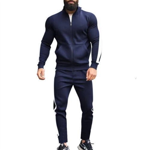 Piece Mens 2 Sweatsuits Sport Set Tracksuit Jogger Sweatshirt Pants Suits Outfit