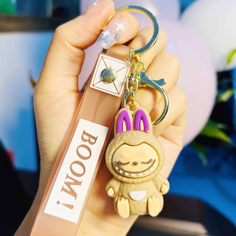 Cute Sheep Insect Pattern Keychain for Lovers - Silicone Cartoon Style