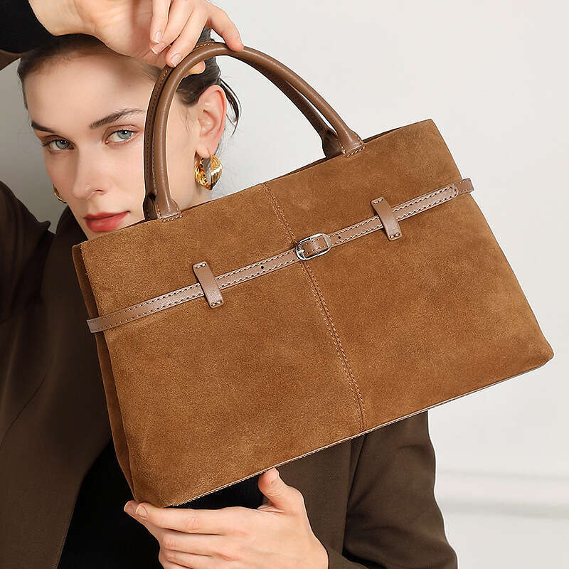 Luxury Bag Designer Tote Suede Large Capacity Handbag Relaxed Genuine Leather Commuter Single Shoulder Crossbody Bag For Women