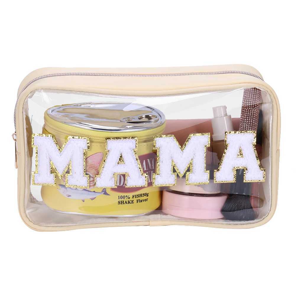 Womens toilet bag large travel makeup bag womens makeup bag transparent letters mothers makeup box storage bag handbagXJ250415
