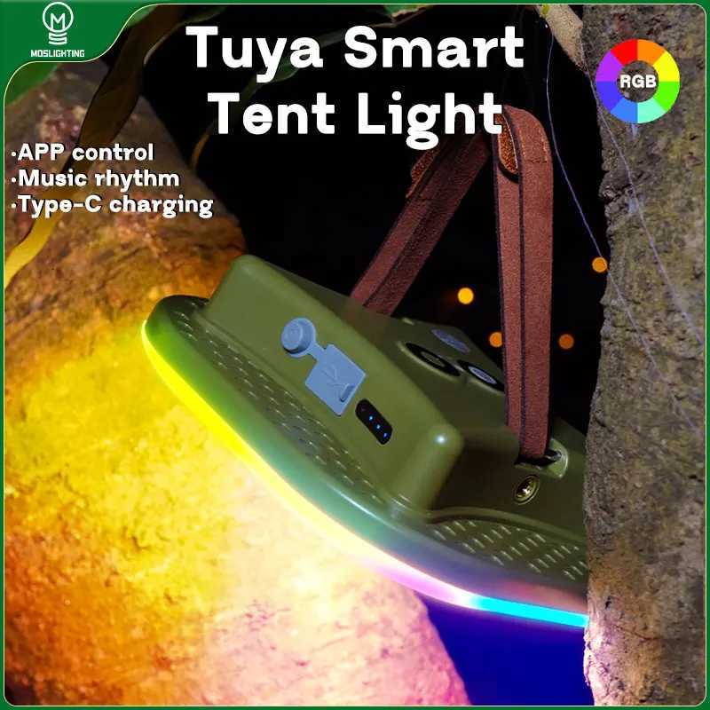 MOSLIGHTING Outdoor LED Camping Lights Charging Tent Lantern APP Graffiti Colorful Lights Night work light flashlight M251115