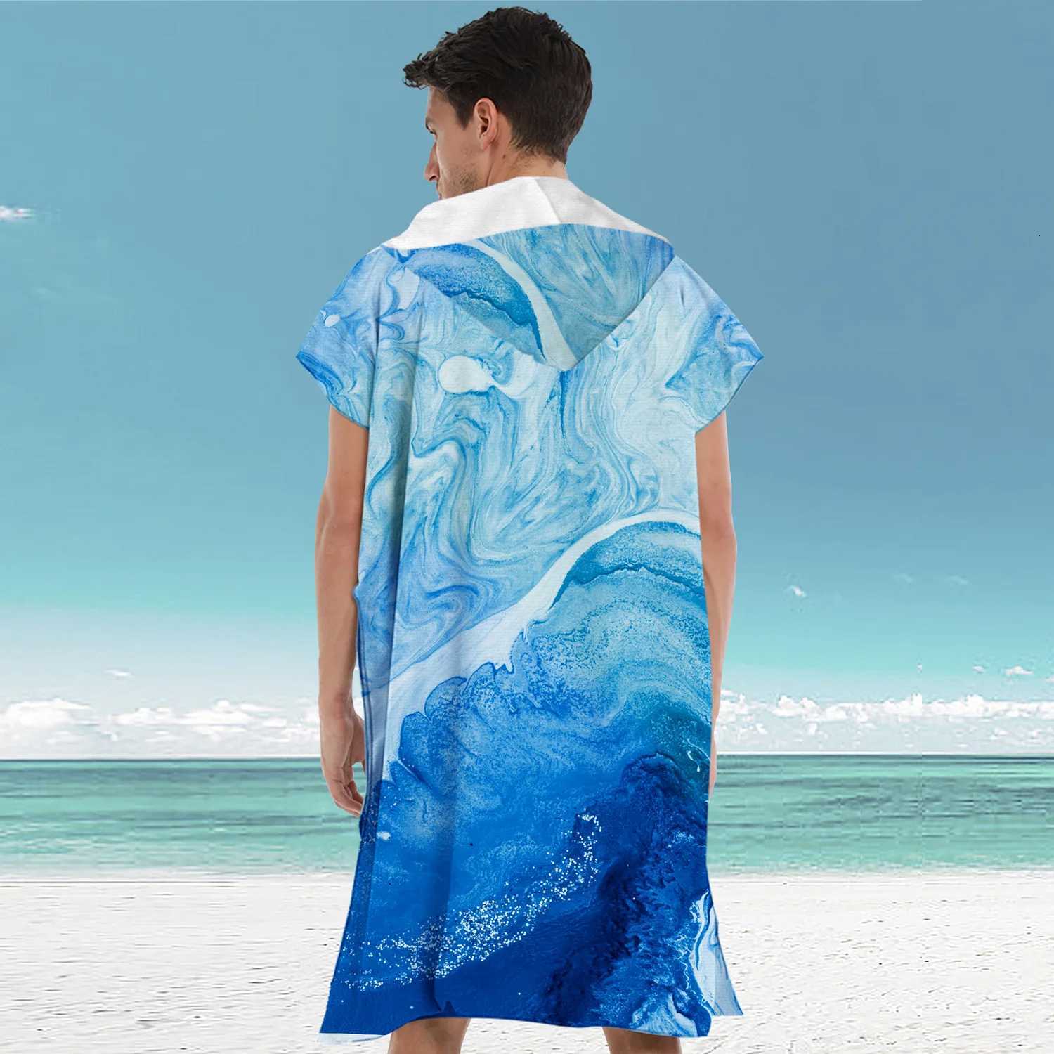 Beach bathrobe Cape surf poncho adult men hooded Quick drying bath towel for outdoor sandbeach from China C251115