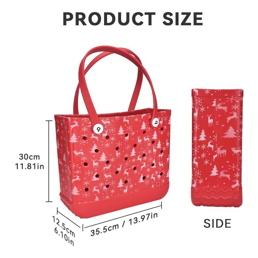Solid Fashion Hole Durable Beach Bag Christmas Rubber Handbag Beach Boat Swimming Sports Shopping Portable Holiday Party Eva Han W250415