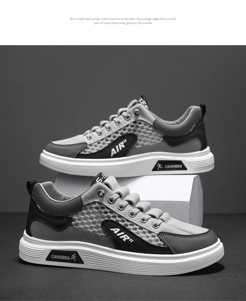 Free shipping designer casual shoes men flat shoes mesh breathable lightweight board shoes trendy fashion