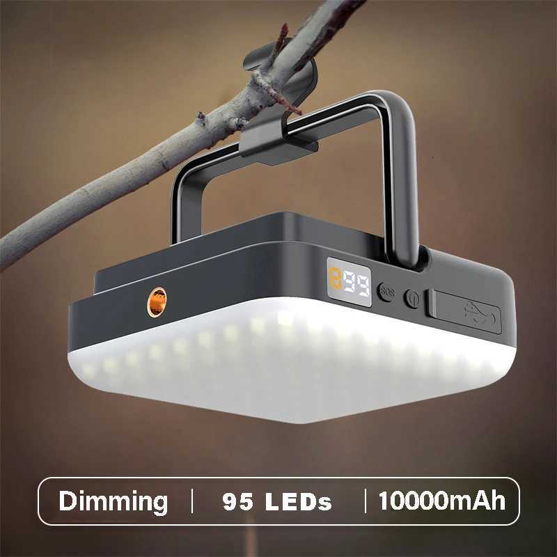 10000mAh Rechargeable Camping Lantern Portable Outdoor Camp Light Magnet Emergency Light Hanging Tent Bulb Powerful Work Lamp M251115
