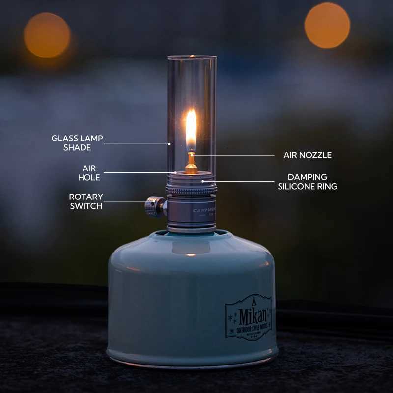 T-1-DH Frost Vintage Camping Light Gas Lantern Shade Outdoor camping gas atmosphere lamp heat-resistant glass lampshade M251115