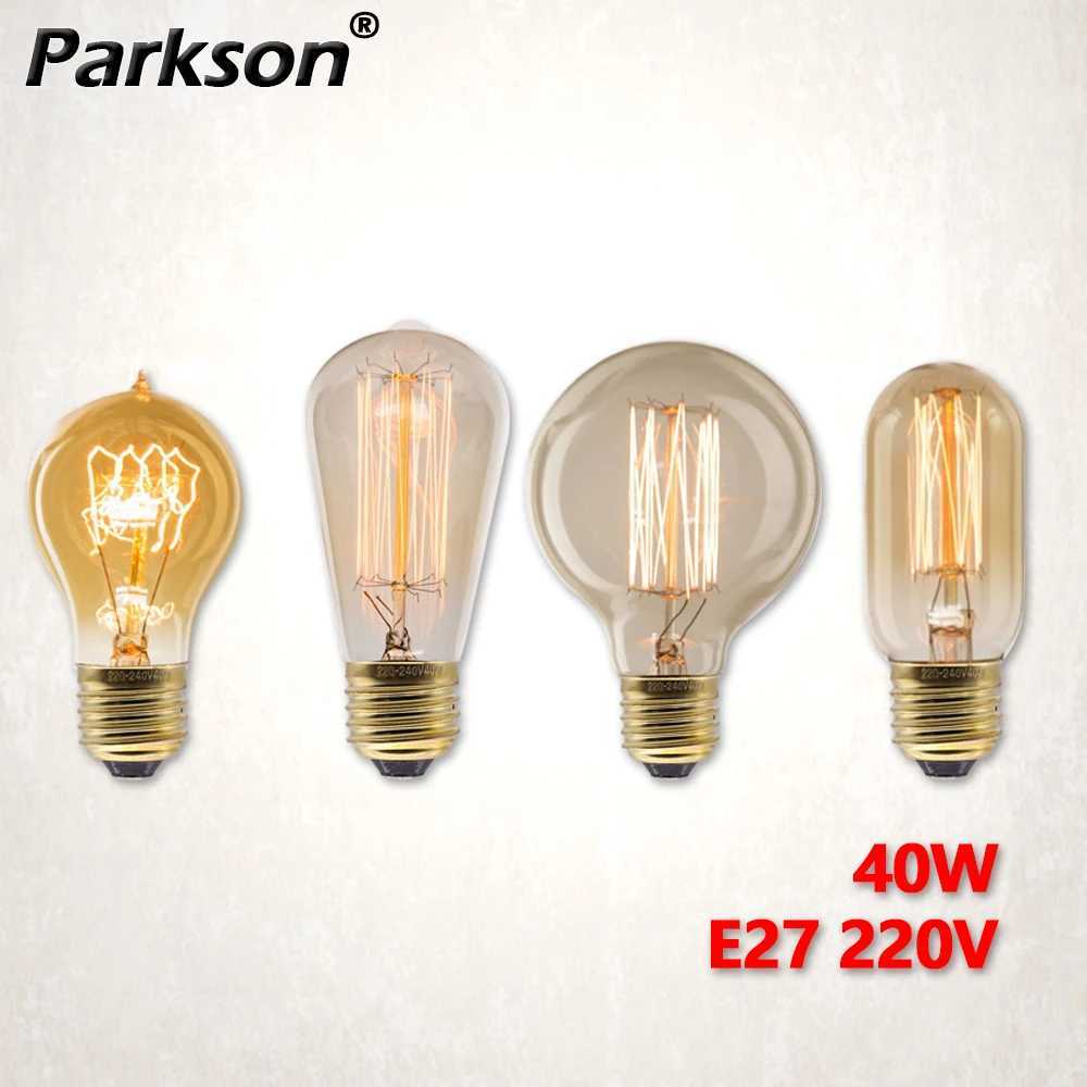 Retro Edison Bulb E27 220V 40W ST64 G80 T45 A19 Ampoule Vintage Edison Light Bulb Incandescent Lamp Filament Bulb Home Decor C251115
