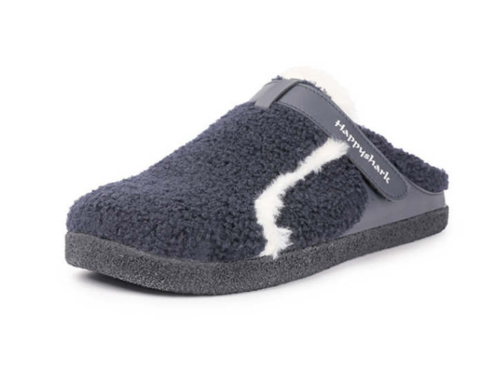 Happyshark 25 Designer Men S And Women's Half Slippers MenS Cotton Slippers Outdoor Women's Plush Cotton Shoes Warm And Anti Slip Indoor Sof