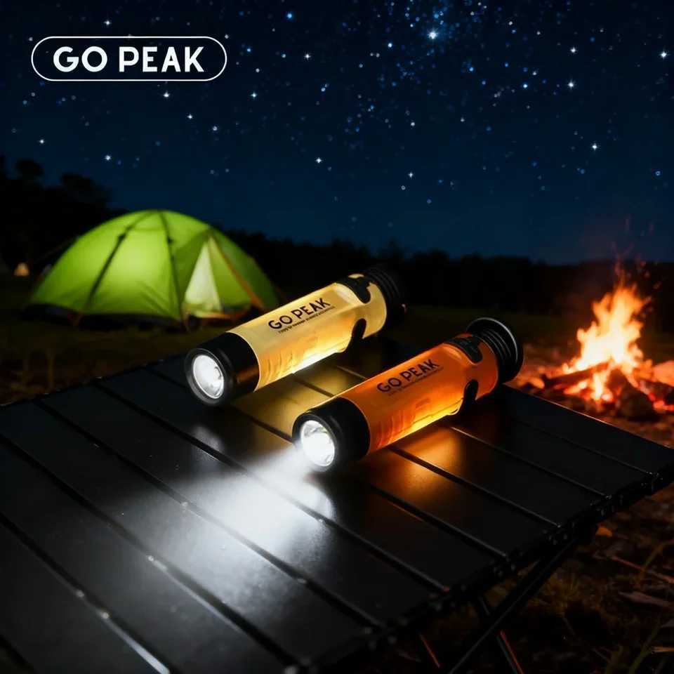 Gopeak Outdoor Mini Pocket Flashlight Camping Key Clip Cap Ambient LED Long Endurance Disaster Emergency Strong Light M251115