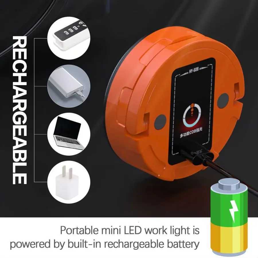1-4 Pcs Mini COB LED Work Light Flashlight Emergency Lights LED Camping Light Waterproof Tent Lantern with Magnet Power Bank M251115