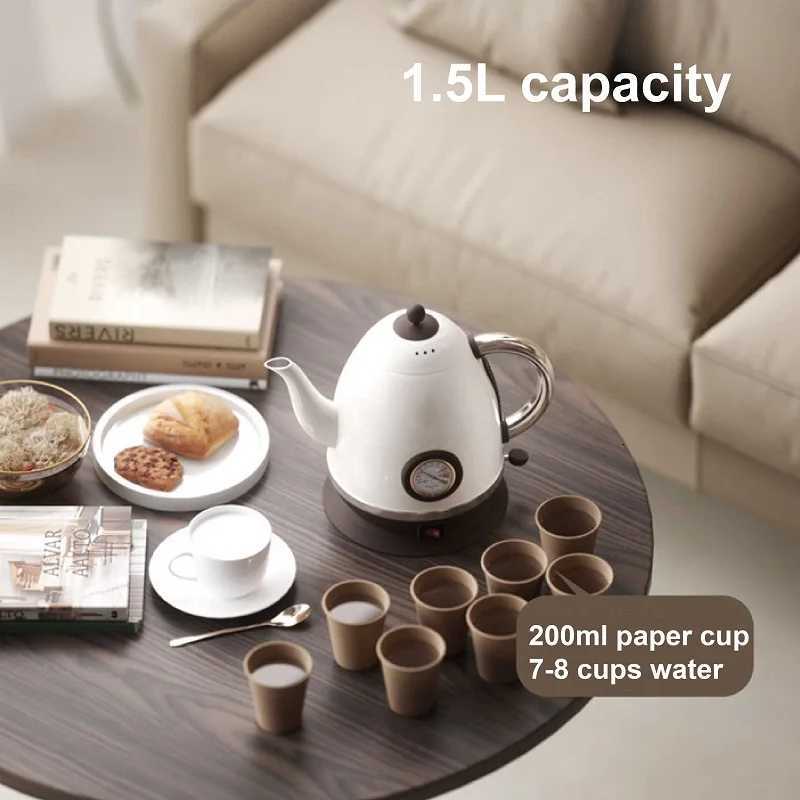 1500ml Electric Kettle Quick Heating Coffee Pot With Thermometer Teapot Household Thermos Kettle 304 Stainless Steel Liner 1500W Y251114
