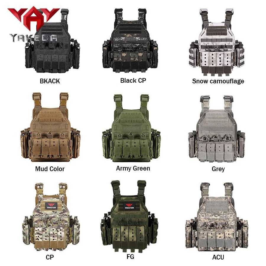 YAKEDA Quick Disassembly Tactical Training Vest Outdoor CS Protective Equipment Combat Vest Camouflage Suit XJ251114