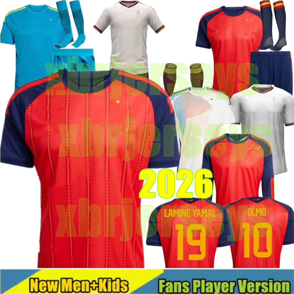 Spain 2026 Soccer Jersey LAMINE YAMAL MORATA FERRAN CARVAJAL OLMO 26 27 National Team 2027 Football Shirt Men Kids Kit Camisetas RODRIGO Espana RODRI OYARZABAL FINAL