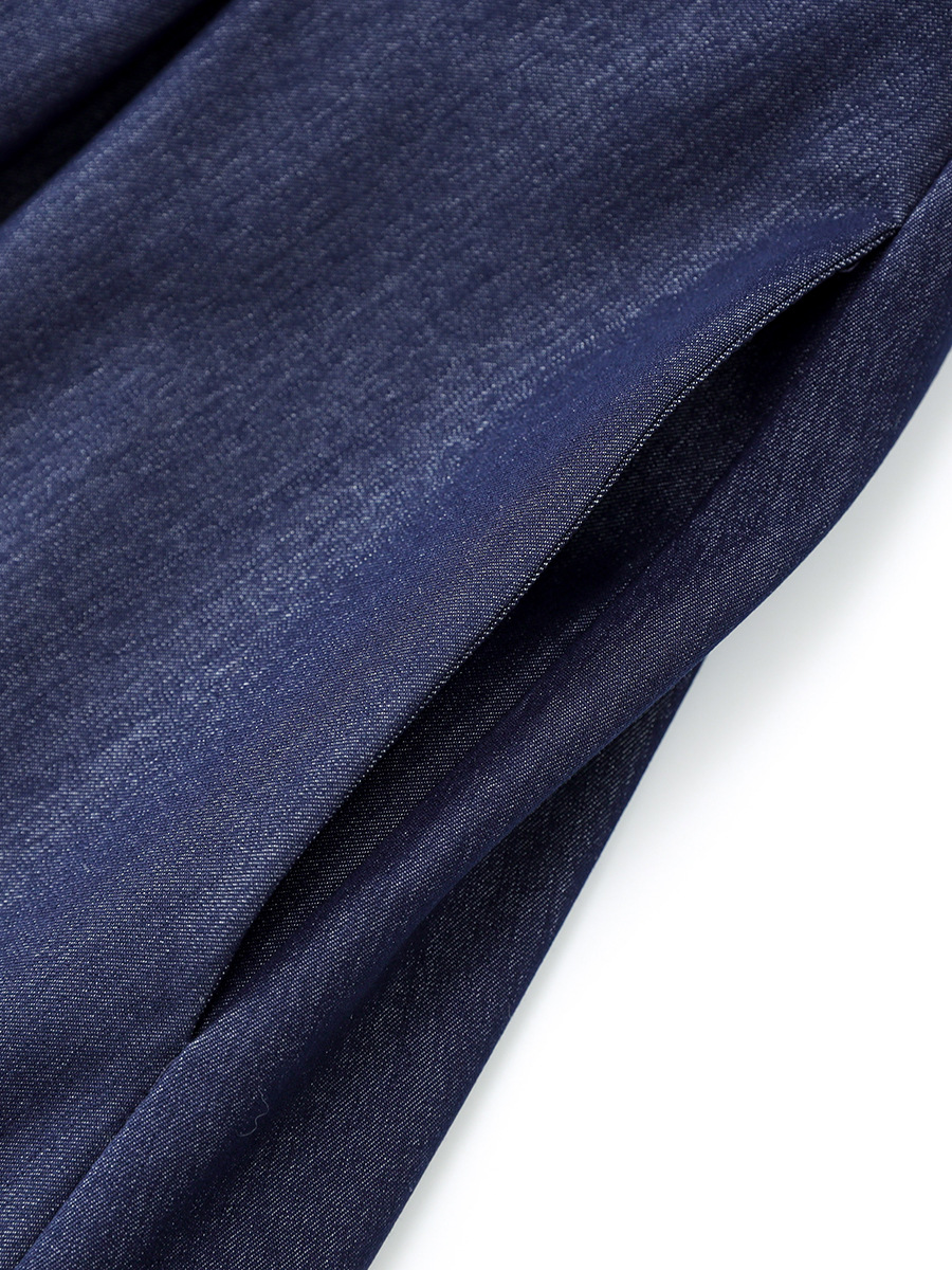 G3901 High Quality Lapel Blue Work Shirt Dress Women's Spring New Fashion Temperament Waist Denim Skirt