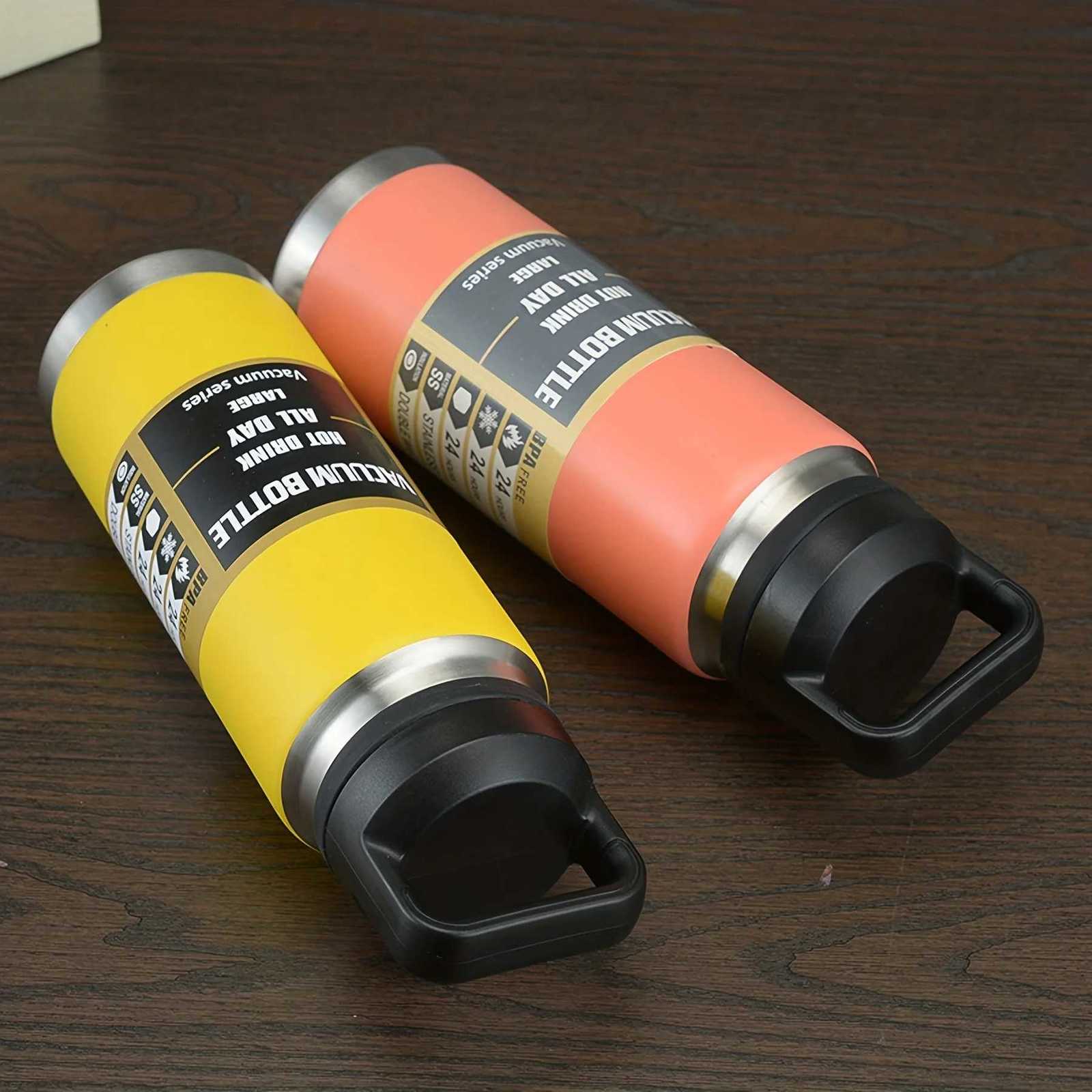 1pc 27oz/800ml Sports Water Bottle Portable Insulated Cup With Handle For Outdoor Camping TravelW251114