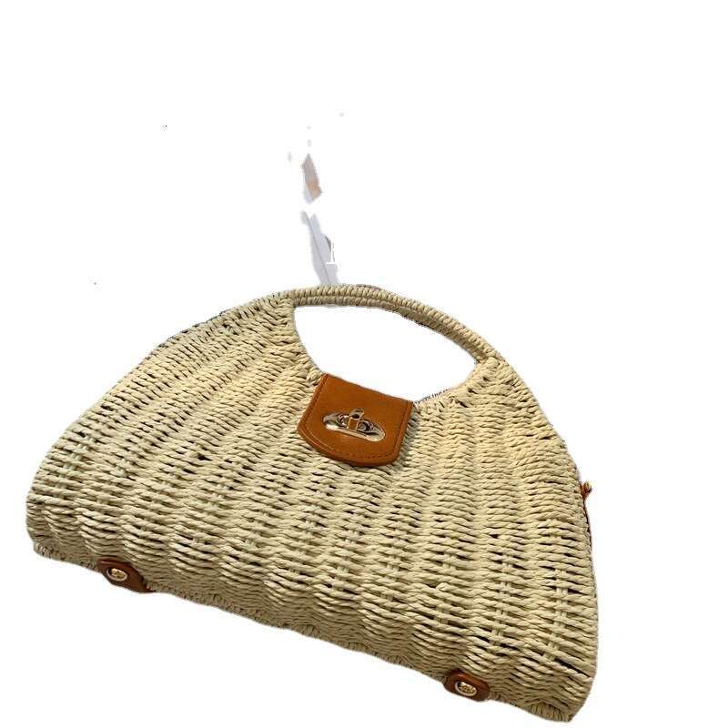 Texture women's large capacity new spring and summer niche crossbody bag, hand-held grass woven bag