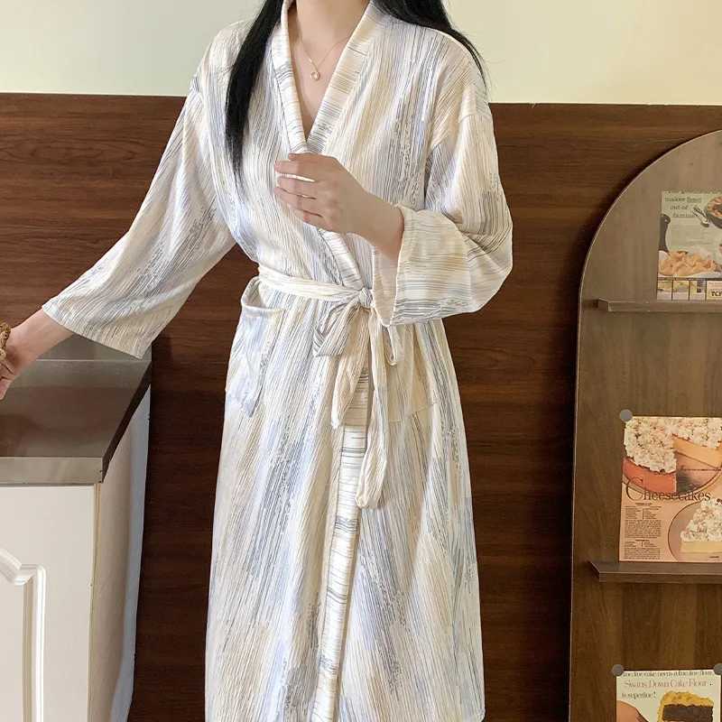 Tie Dye Robe for Women with Belt Summer Sleepwear Nightdress Japanese Pocket Night Wears One Piece Korean Reviews Many Pajama C251115