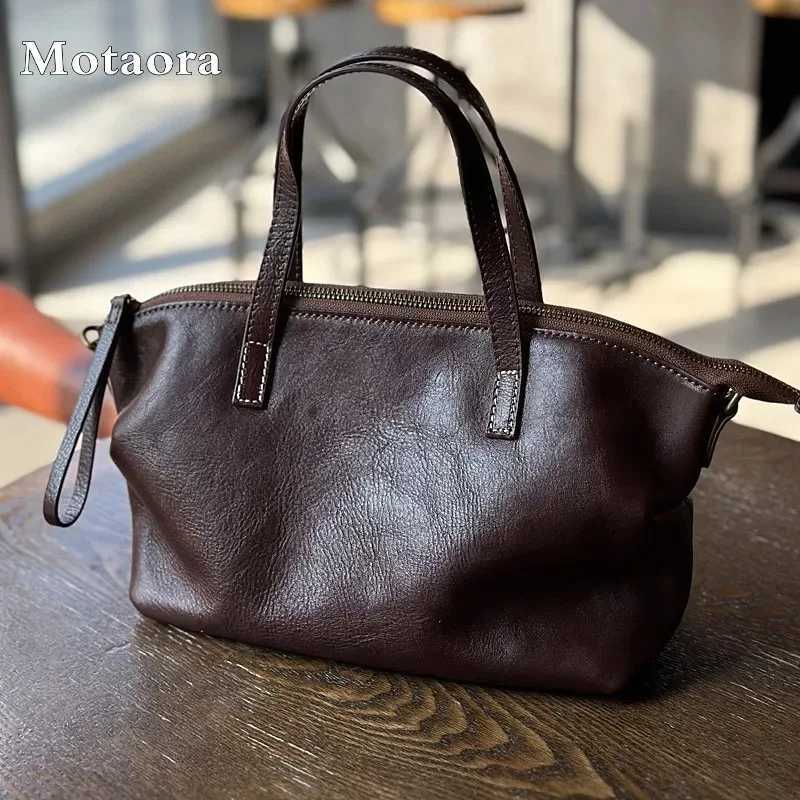 MOTAORA 2025 New Womens Genuine Leather Handbag Casual Versatile Female Shoulder Bag Solid-Color Natural Soft CowhideW251115
