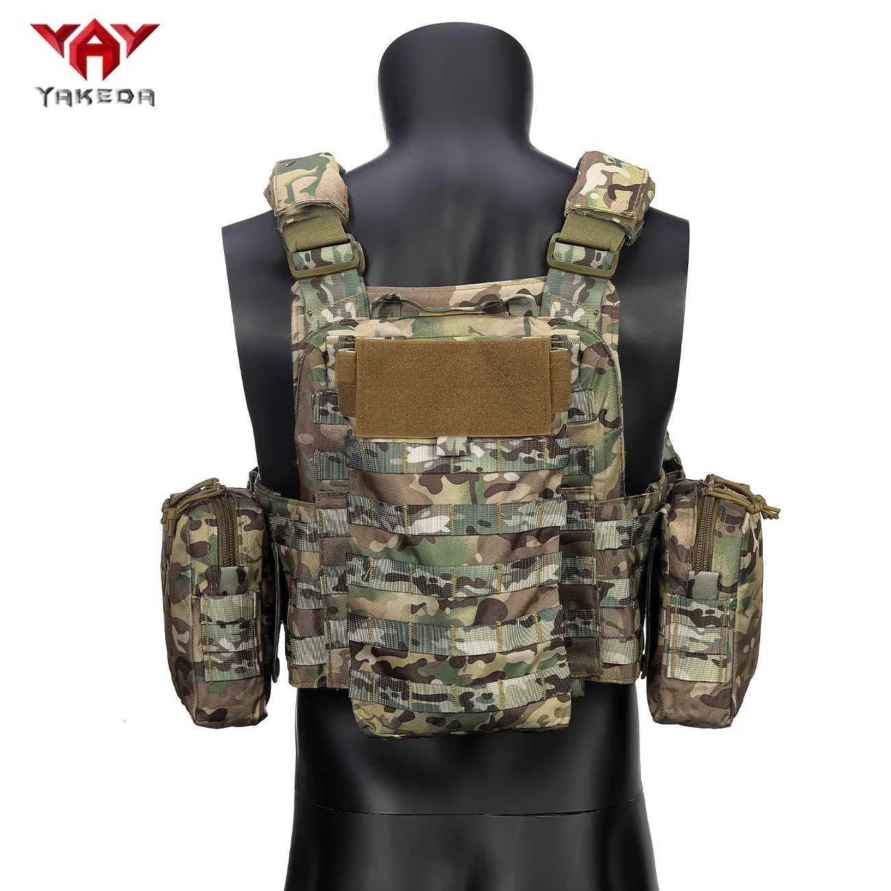YAKEDA Multiple Equipment Bags Hunting Vest with Front Triple Equipment Bag and Several Accessory Pockets XJ251114
