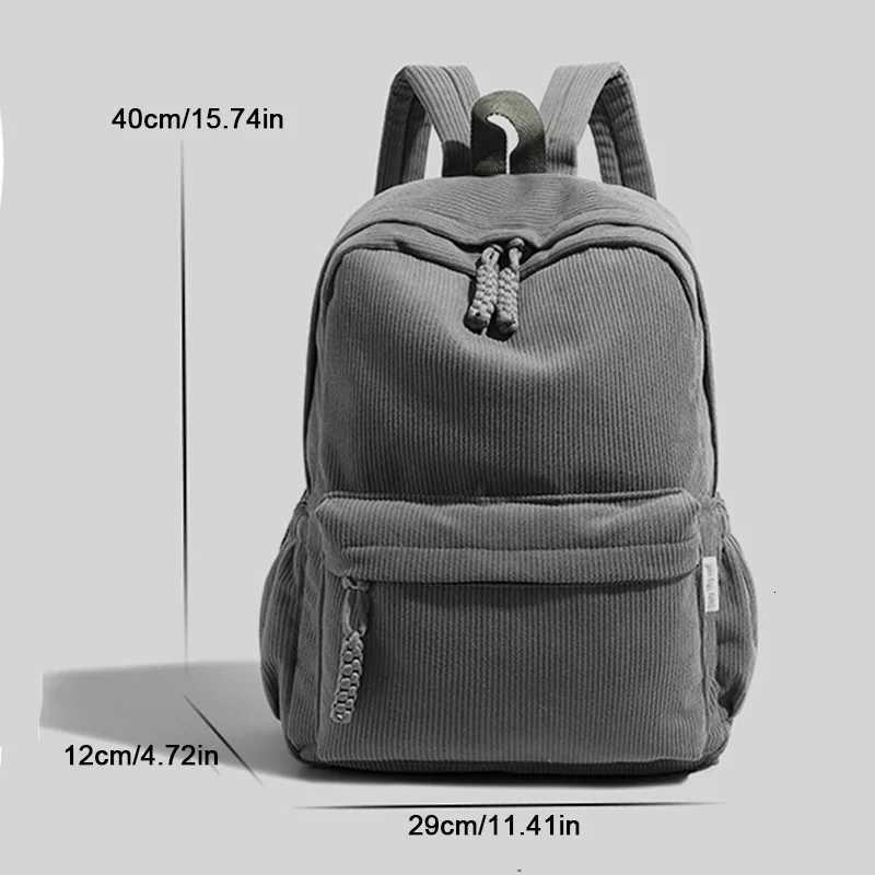 Ladies Fashionable Backpack Large Capacity Corduroy Material Simple And Durable Casual Travel Backpack Student BackpackW251114