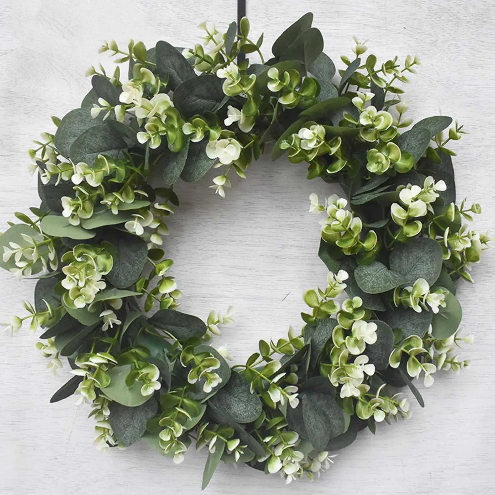 1575-inch Large Eucalyptus Leaves Wreath Window Wall Front Door Porch Spring Green Garland Hanging Ornaments Housewarming GiftM251115