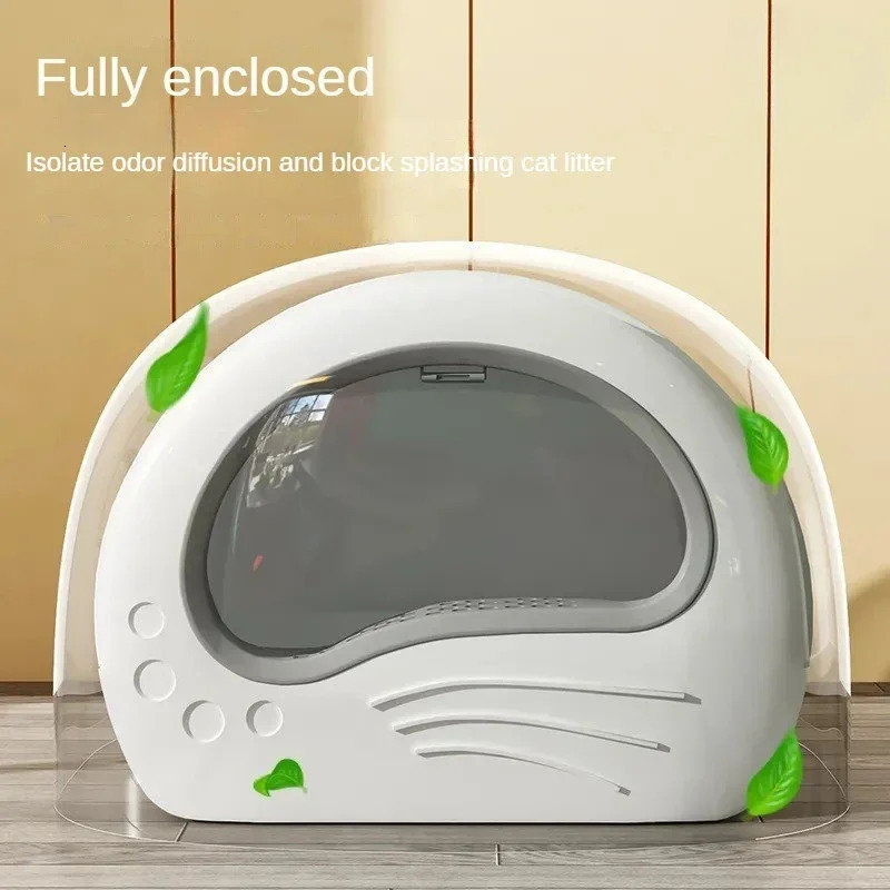 Pet Sand Box Closed Deodorant Cat Litter Box Capsule Modeling Drawer n Cat Toilet UV Sterilizing Litter Tray For Cat pet 250414