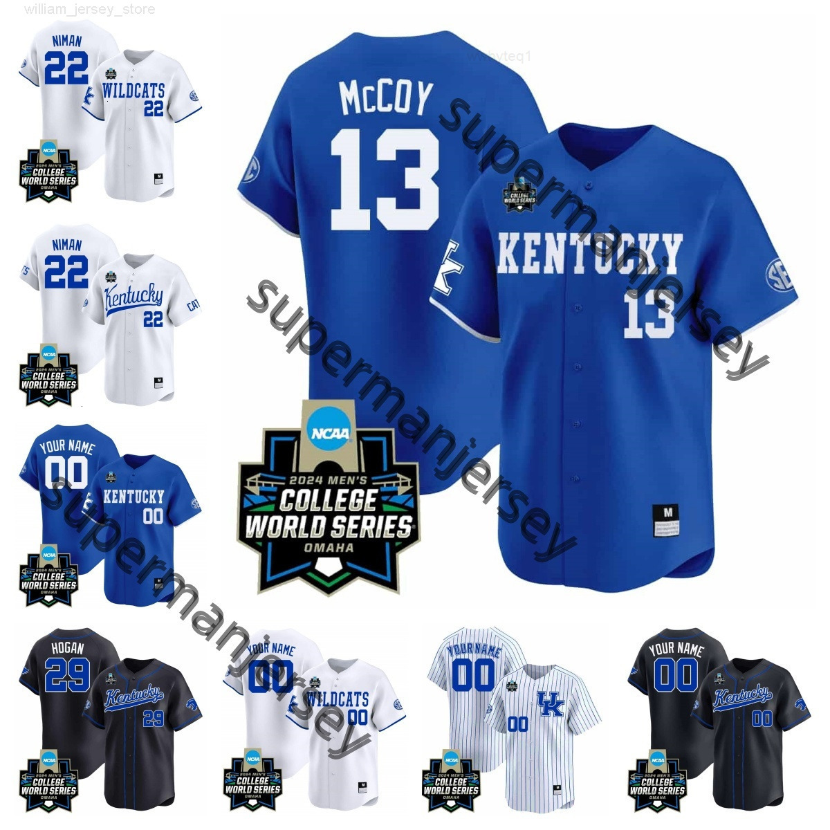 Custom Baseball Jersey 2025 Kentucky Wildcats Style Personalized Yankees/Dodger Option