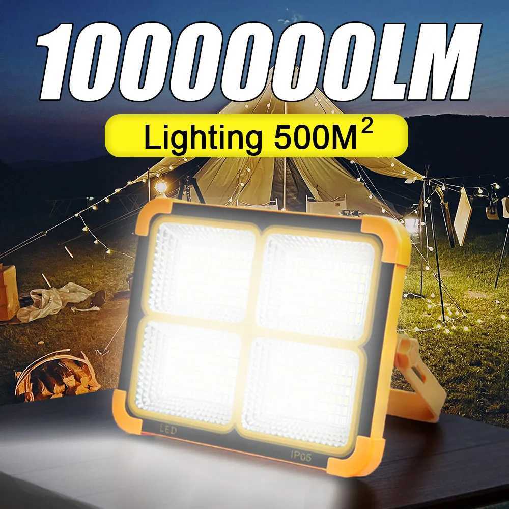 LED Powerful Solar Light Portable Hand Lamp Super Bright USB Rechargeable Searchlight Waterproof Outdoor Camping Indoor Lighting M251115