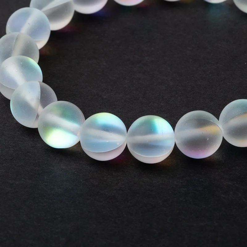 Mermaid Glass Crystal Moonstone Bracelets Multicolor Matte Shining Stone Beaded Charm Bracelet Handmade Wristband Gifts Jewelry 250414