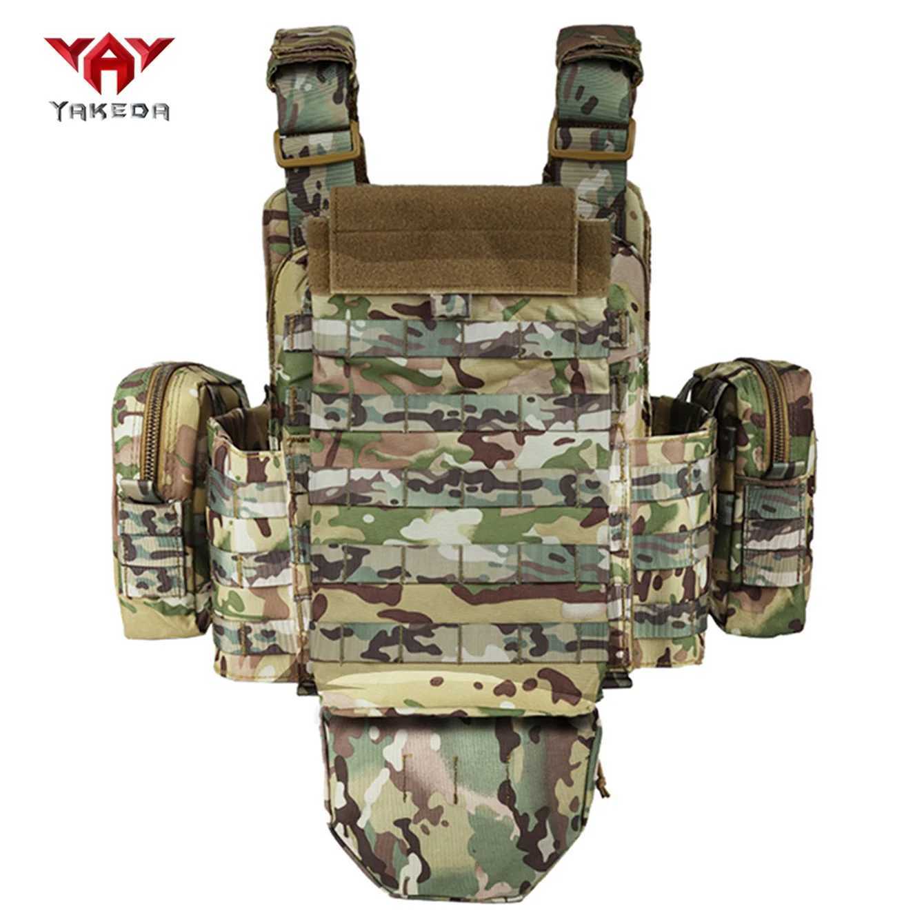 YAKEDA Hunting Vest with Triple Equipment Pouch Multi-Attachment Bag for Field Survival Training Suitable for Hunting Scenarios XJ251114