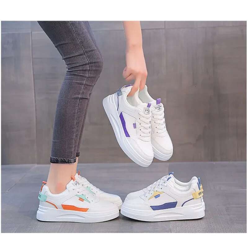 2025 New Designer Fashion Women's Sports Shoes White Running Thick soled Sports Shoes