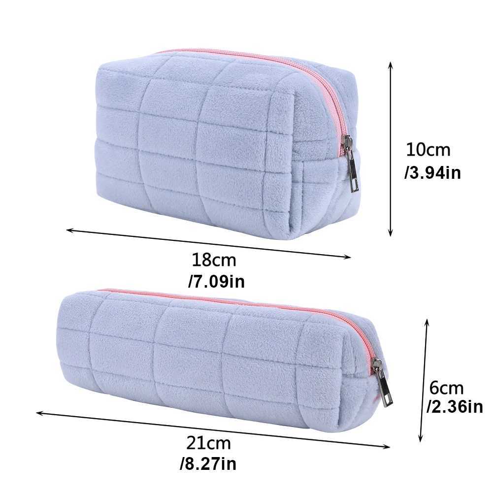 Plush makeup bag makeup bag large capacity with pencil case zipper makeup bagXJ250415