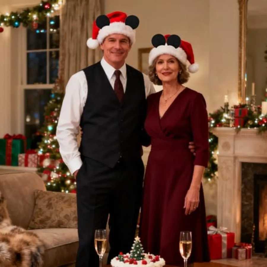 2 Pack Festive Christmas Mouse Santa Hat with Removable Black Ears for Adults Perfect Holiday Party Decoration for New Year and Y251115