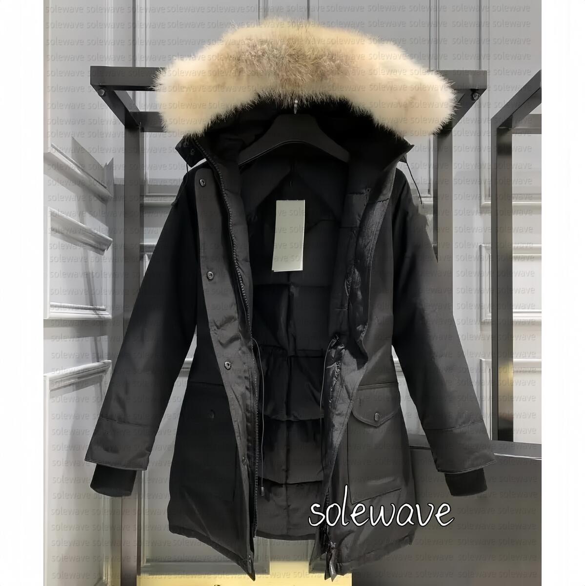 Designer Womens Down Jacket Fashion Brand canada Long Coat Large Pocket Fur Collar Thermal Top Female women goosewomen autumn and winter Large Clothing Coats