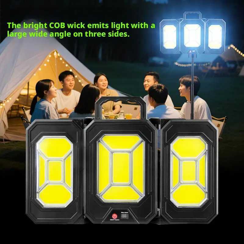 Solar Powered Camping Lantern Extendable Foldable High Lumen Strobe Light Outdoor Emergency Handheld Illuminat M251115
