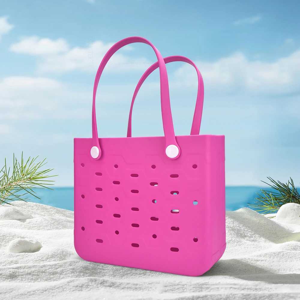 New solid color beach bag fashionable rubber handbag portable EVA handbag suitable for beach boats sports and shopping W250415