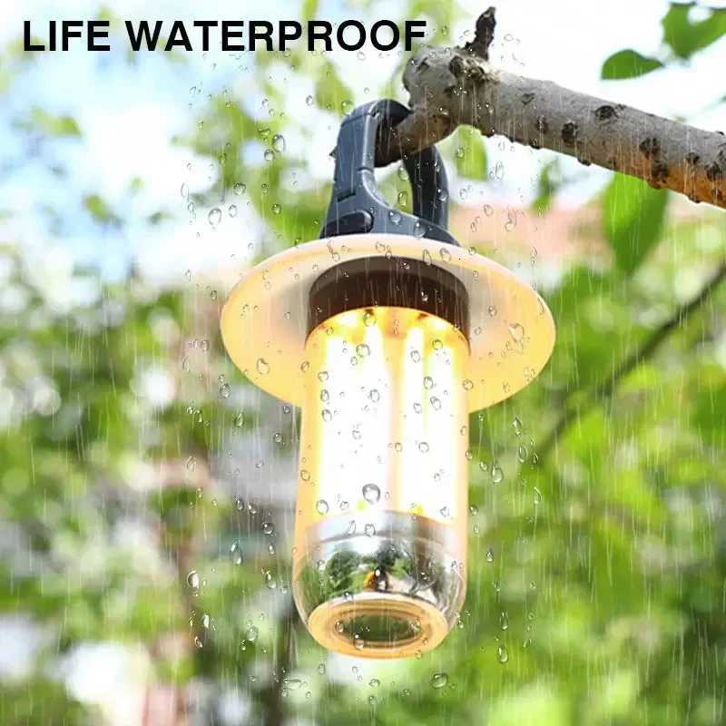 LED Camping Lantern Rechargeable Portable Flashlight Multifunctional Work Light Hanging Tent Lamp for Fishing Hiking Outdoor M251115