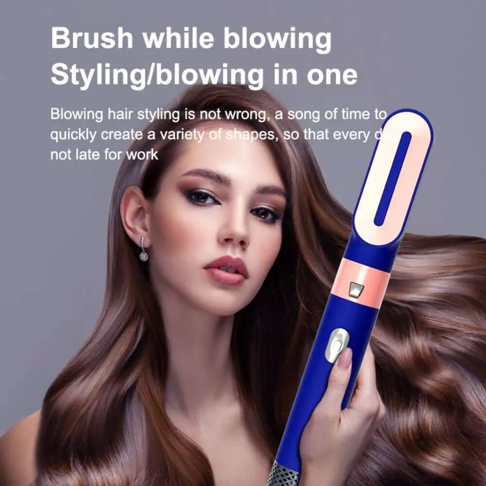 5 in 1 Set Negative Ion Hairdryer Half Round Hair Curler Curg Quick Dry Styg Brush
