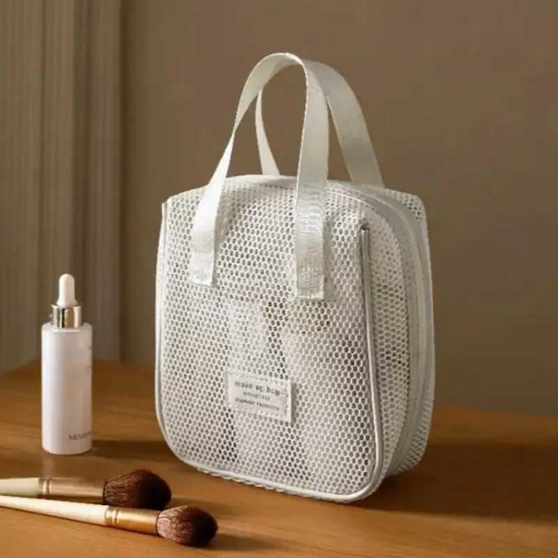 Mesh Makeup Bag Zipper Toilet Organizer Makeup Bag Multi functional Female Lipstick Key Coin Wallet Bag HandbagXJ250415