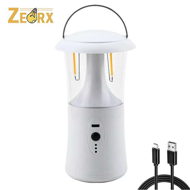 Vintage Tungsten Camping Lantern Portable LED Tent Light with 3-Levels Brightness 1200mAh Rechargeable Battery Flashlight M251115