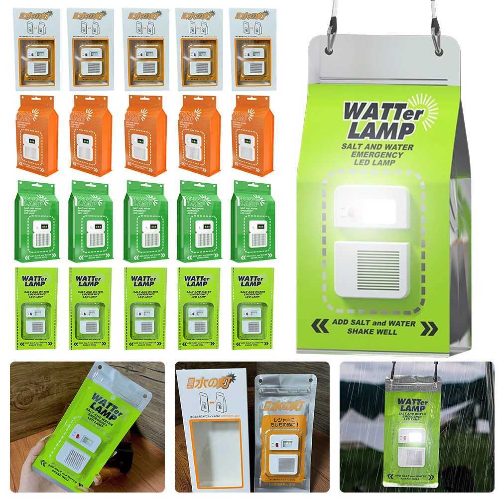 Salt Water Lamp Portable Outdoor Camping Light Reusable Waterproof Portable Energy Savin Lamp Picnic Fishing Camping Lantern M251115