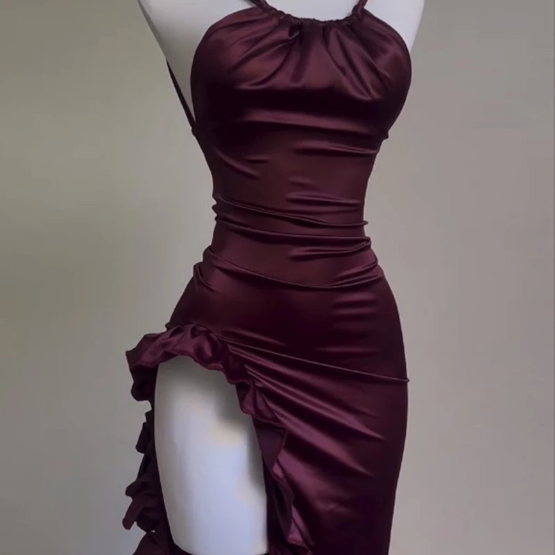 2025 Europe And The United States Explosive Cross-border Dress Summer Senior Sense Y2K Sexy Halter Spice Party Dress 250415