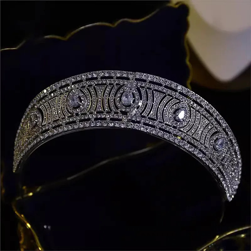 CC Tiaras Womens Accessories Wedding Headbands Engagement Hair 100% Handmade Waterdrop Crown Sparkling Charm HS199 250411