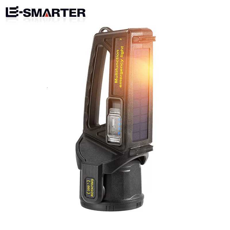 P50 LED Searchlight Double-headed Design Rechargeable Flashlight High Power Waterproof Torch Outdoor Camping Solar Light M251115