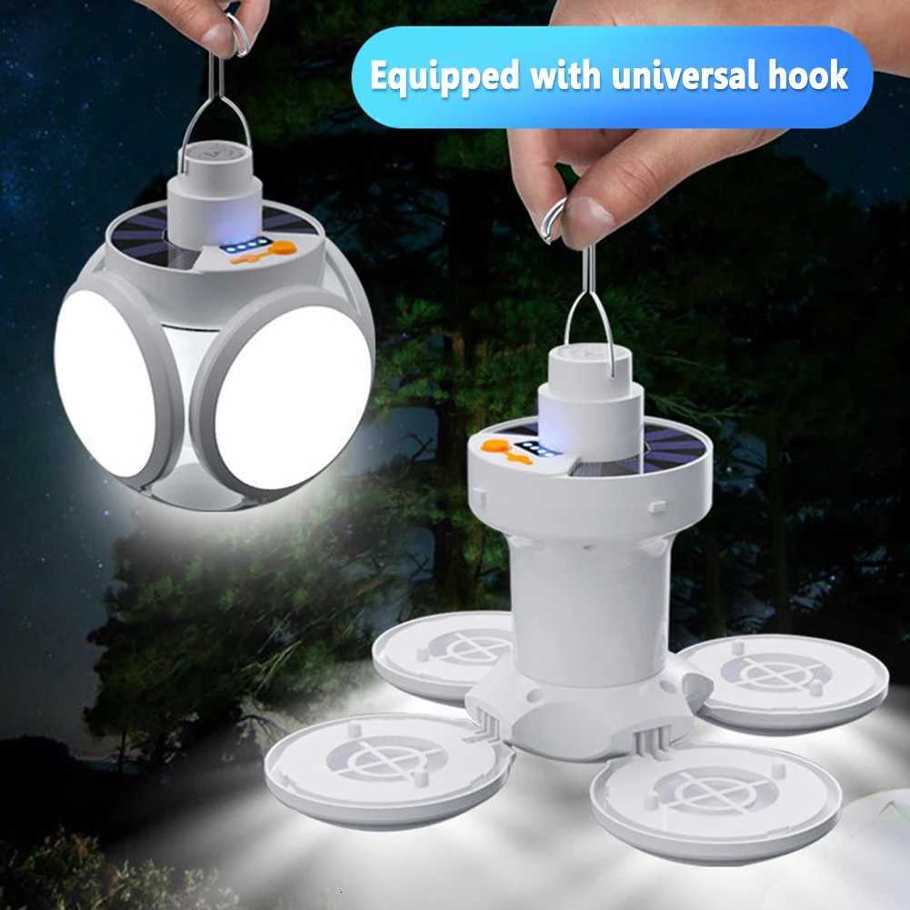 LED Solar Camping Light Bulb Rechargeable Flashlight Night Lamp Camping Supplies 5 Gears Adjustable Portable Lantern M251115