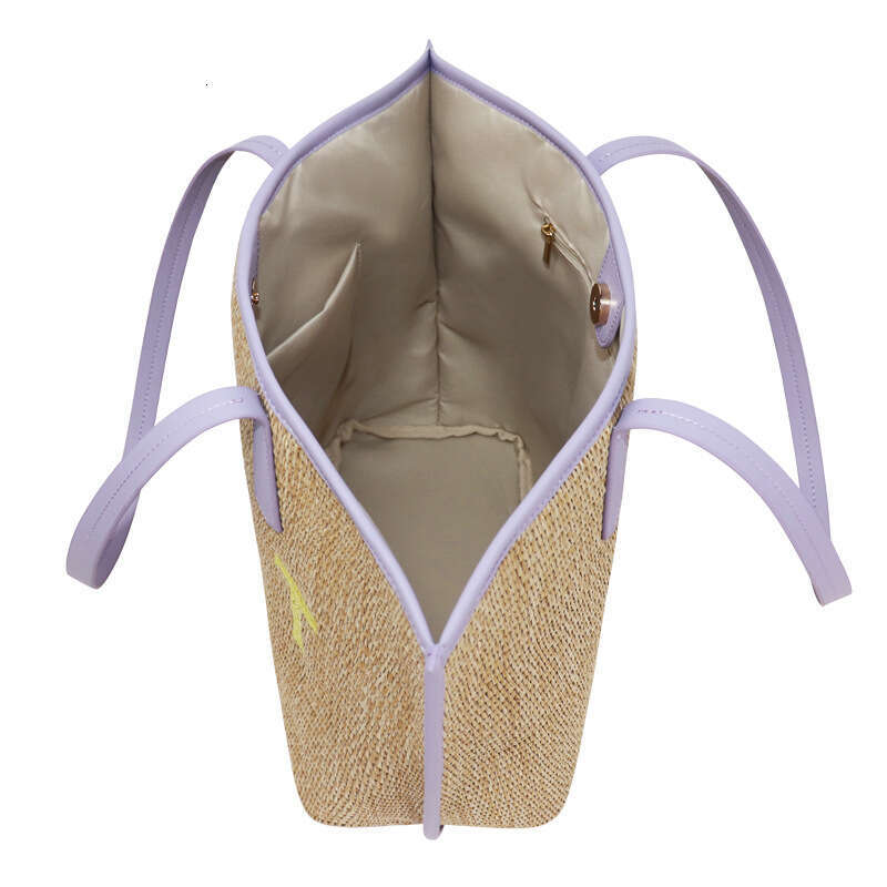 Handmade Beach Bag Single Shoulder Mat Cotton Thread Lafite Rattan French Handmade Grass Woven Bag, Beach Bag For Women Kq2